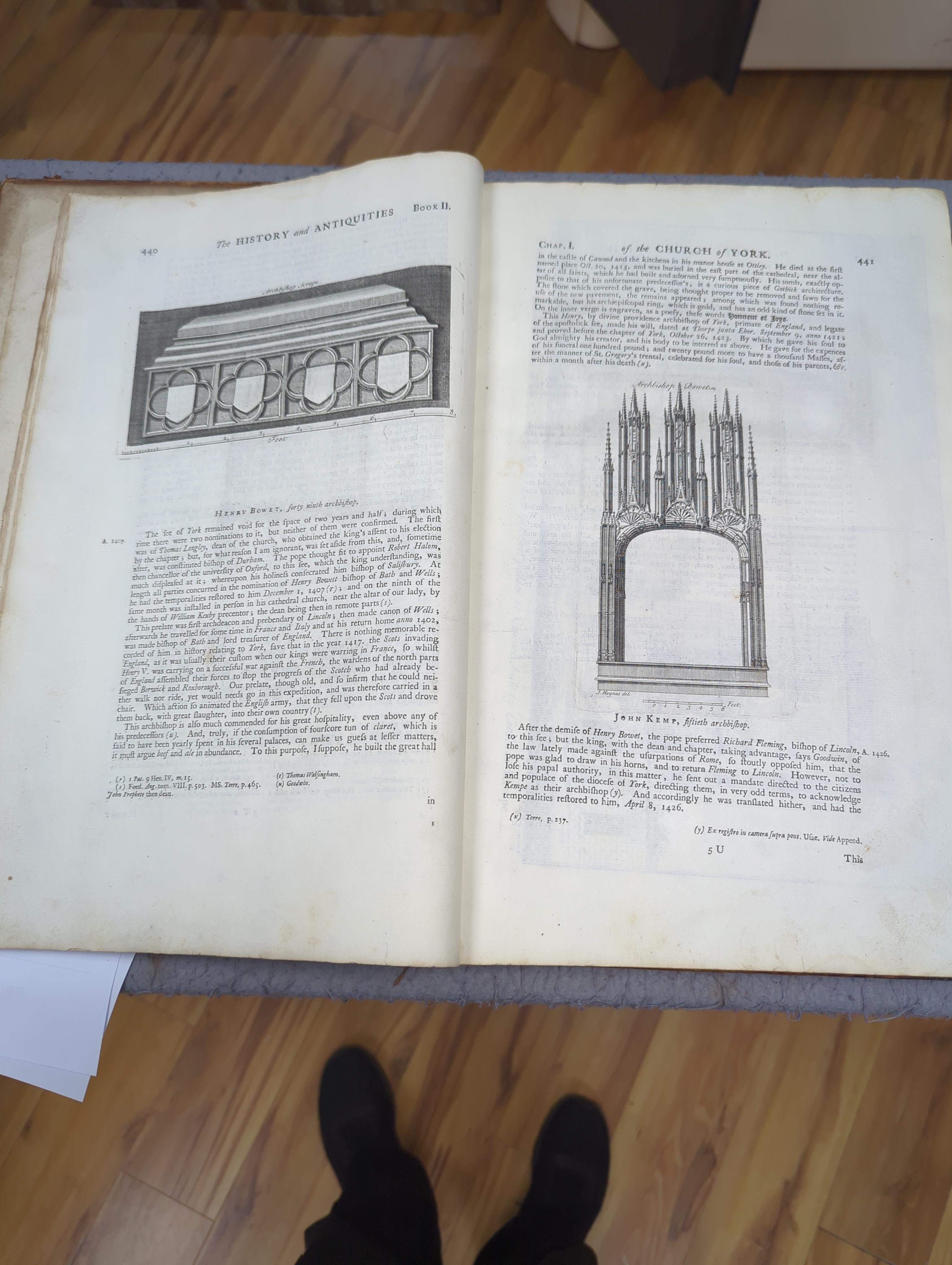 YORKSHIRE: Whitaker, Thomas Dunham. Loidis and Elmete; or, An attempt to Illustrate… the Lower Portions of Aredale and Wharfdale, Together with the Entire Vale of Calder, engraved portrait frontispiece, 49 engraved plate